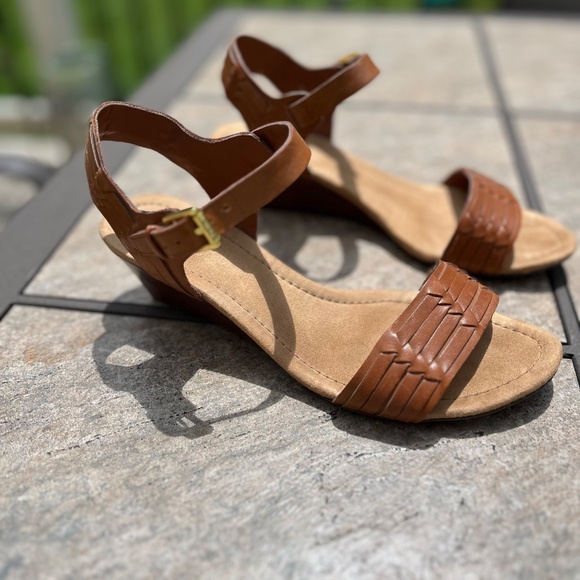 Ralph Lauren Carmel Ankle Strap Wedge Sandals - Picture 5 of 13